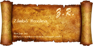 Zámbó Roxána névjegykártya